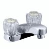 Bath & Kitchen Products B&K Lavatory | Two Acrylic Handle Less Pop-Up - Round Base - Brass Waterways- Chrome