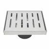 Bath & Kitchen Products B&K Square Models | 6-In Polished Chrome Off-Set Pattern Square 2-In Shower Drain