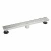 Bath & Kitchen Products B&K Linear Models | 24-In Polished Chrome Compact Grid Pattern Linear 2-In Shower Drain