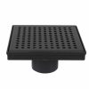 Bath & Kitchen Products B&K Square Models | 6-In Matte Black Zero Pattern Square 2-In Shower Drain