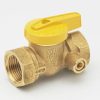 Valves, Fittings & Connectors ProLine Series Gas Valves | Brass 1-In Fip X 1-In Fip Gas Valve W/Side Tap